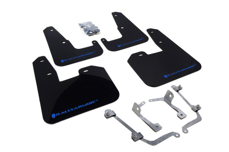 Rally Armor 08-11 Subaru STI (Hatch Only) / 11-14 WRX (Hatch Only) Black UR Mud Flap w/Blue Logo Rally Armor Mud Flaps AXOPROS
