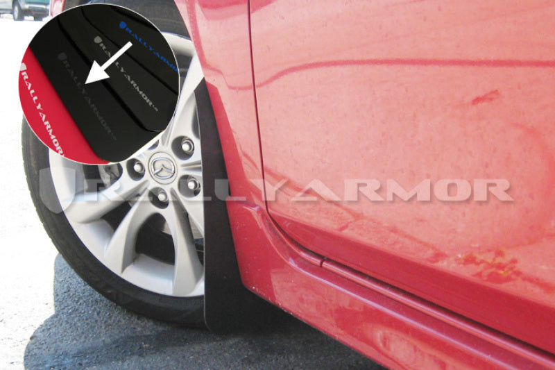 Rally Armor 10-13 Mazda3/Speed3 (Hatch/Sedan) Black UR Mud Flap w/Grey Logo Rally Armor Mud Flaps AXOPROS