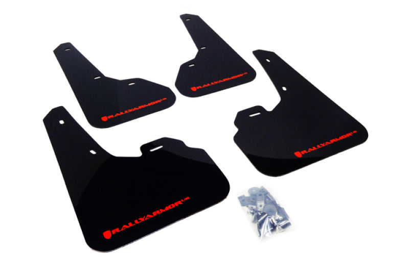 Rally Armor 10-13 Mazda3/Speed3 (Hatch/Sedan) Black UR Mud Flap w/Red Logo Rally Armor Mud Flaps AXOPROS