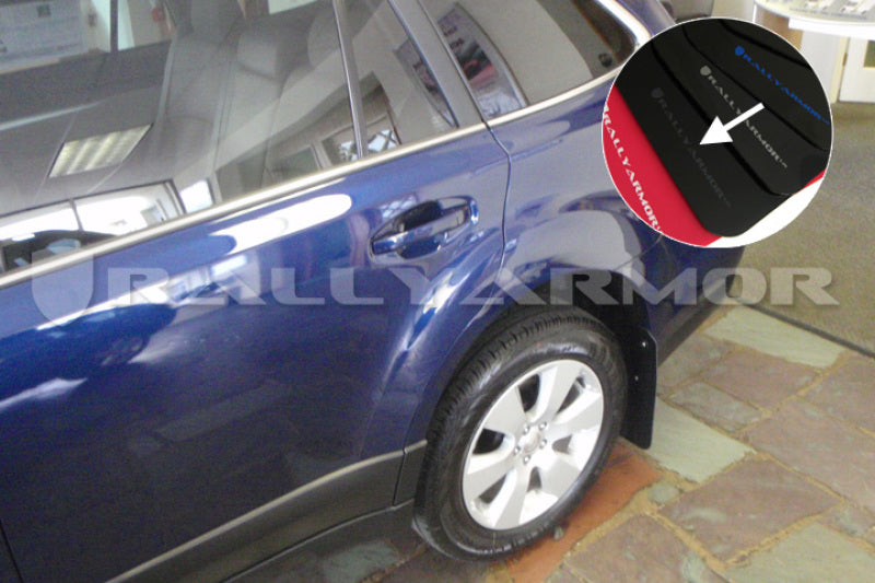 Rally Armor 10-14 Subaru Outback Black UR Mud Flap w/ Grey Logo Rally Armor Mud Flaps AXOPROS