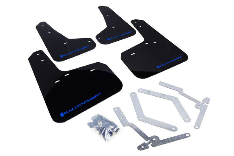 Rally Armor 12-19 Ford Focus ST / 16-19 RS Black Mud Flap w/Blue Logo Rally Armor Mud Flaps AXOPROS
