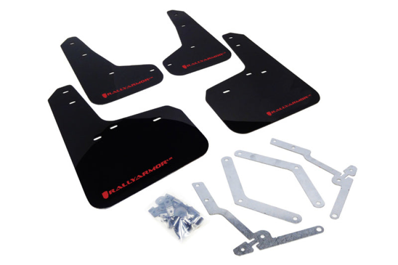 Rally Armor 12-19 Ford Focus ST / 16-19 RS Black Mud Flap w/Red Logo Rally Armor Mud Flaps AXOPROS
