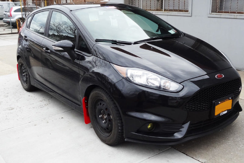 Rally Armor 13-19 Ford Fiesta ST Black UR Mud Flap w/White Logo Rally Armor Mud Flaps AXOPROS