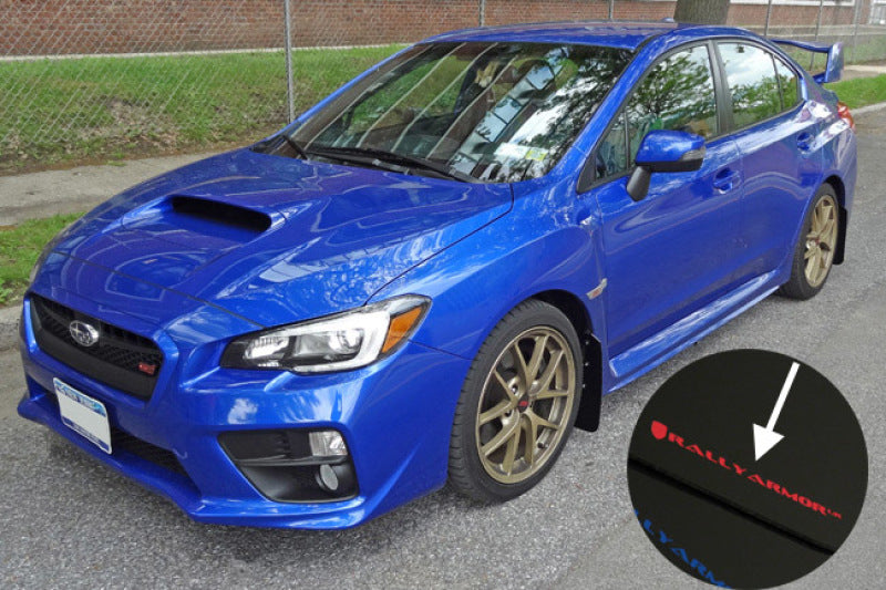 Rally Armor 15-21 Subaru WRX/STI Black UR Mud Flap w/Blue Logo Rally Armor Mud Flaps  AXOPROS