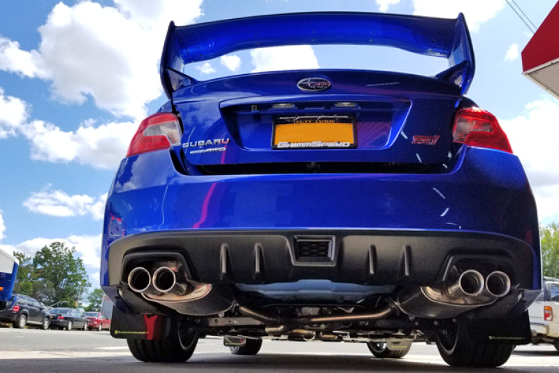 Rally Armor 15-21 Subaru WRX/STI Black UR Mud Flap w/Green Logo Rally Armor Mud Flaps  AXOPROS
