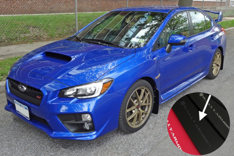 Rally Armor 15-21 Subaru WRX/STI Black UR Mud Flap w/Grey Logo Rally Armor Mud Flaps  AXOPROS