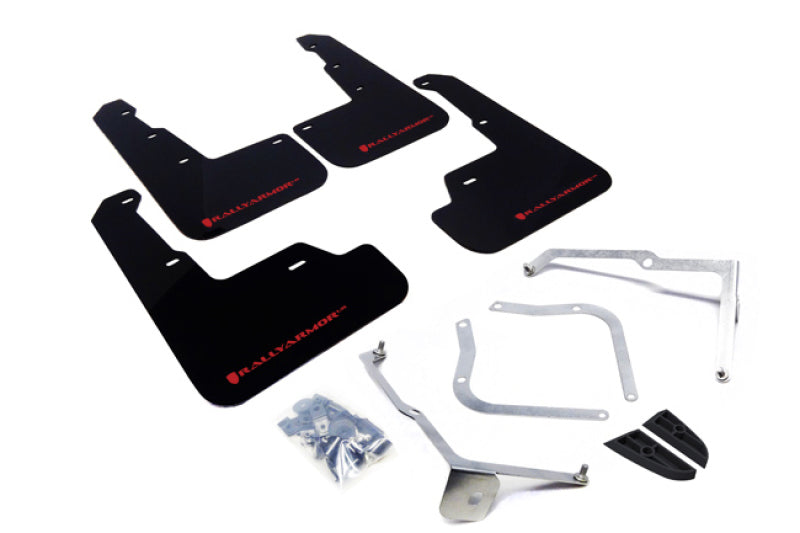 Rally Armor 15-21 Subaru WRX/STI Black UR Mud Flap w/Red Logo Rally Armor Mud Flaps  AXOPROS