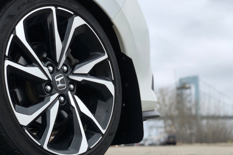 Rally Armor 16-21 Honda Civic Si Black UR Mud Flap w/Red Logo Rally Armor Mud Flaps  AXOPROS