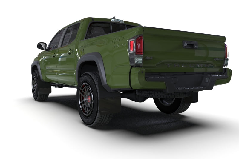 Rally Armor 16-23 Toyota Tacoma Gen 3 Black Mud Flap w/Metallic Black Logo Rally Armor Mud Flaps AXOPROS