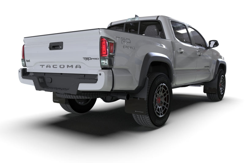 Rally Armor 16-23 Toyota Tacoma Gen 3 Black Mud Flap w/Metallic Black Logo Rally Armor Mud Flaps AXOPROS