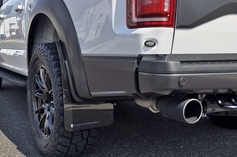 Rally Armor 17-20 Ford F-150 Raptor Gen 2 Black UR Mud Flap w/Dark Grey Logo Rally Armor Mud Flaps  AXOPROS