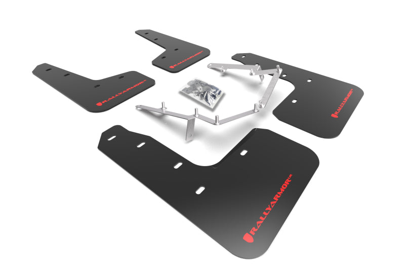 Rally Armor 17-21 Honda Civic EX/EX-L/LX (Hatchback) Black UR Mud Flap Red Logo Rally Armor Mud Flaps AXOPROS