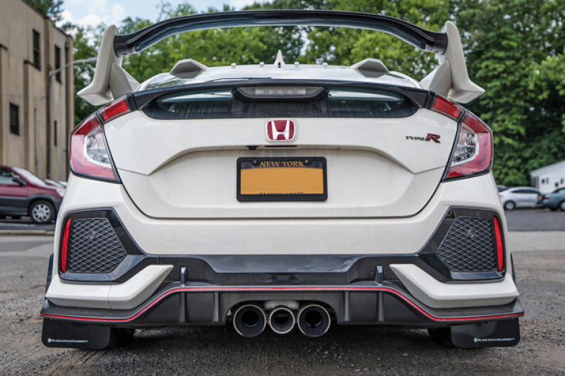 Rally Armor 17-22 Honda Civic Type R Black UR Mud Flap w/Dark Grey Logo Rally Armor Mud Flaps AXOPROS