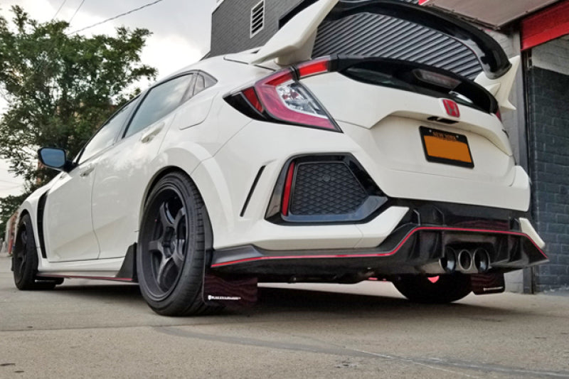 Rally Armor 17-22 Honda Civic Type R Red UR Mud Flap w/Black Logo Rally Armor Mud Flaps AXOPROS