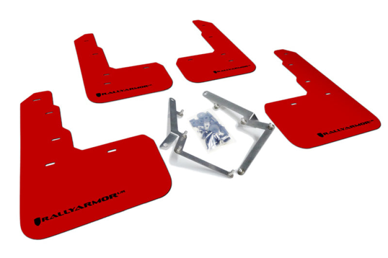 Rally Armor 17-22 Honda Civic Type R Red UR Mud Flap w/Black Logo Rally Armor Mud Flaps AXOPROS