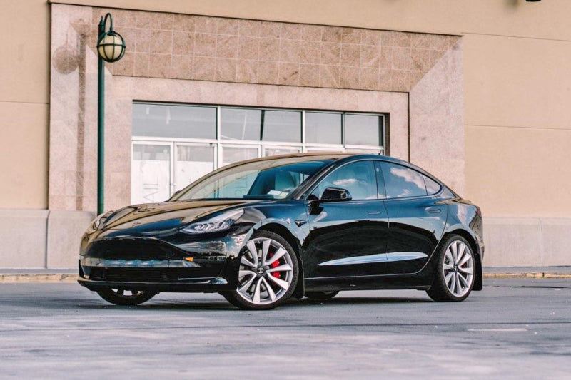 Rally Armor 17-23 Tesla Model 3 Black UR Mud Flap - Metallic Black Logo Rally Armor Mud Flaps  AXOPROS