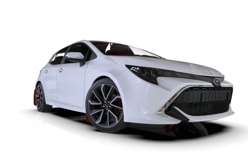 Rally Armor 18-24 Toyota Corolla Hatchback Black UR Mud Flap White Logo Rally Armor Mud Flaps  AXOPROS