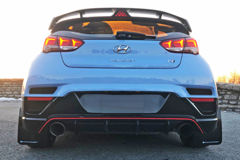 Rally Armor 19-22 Hyundai Veloster N Black UR Mud Flap w/ Grey Logo Rally Armor Mud Flaps AXOPROS