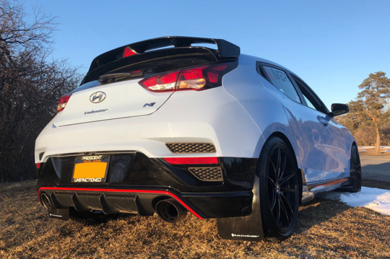 Rally Armor 19-22 Hyundai Veloster N Black UR Mud Flap w/ Red Logo Rally Armor Mud Flaps  AXOPROS