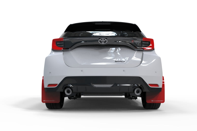 Rally Armor 20-23 Toyota GR Yaris Red Mud Flap w/White Logo Rally Armor Mud Flaps AXOPROS