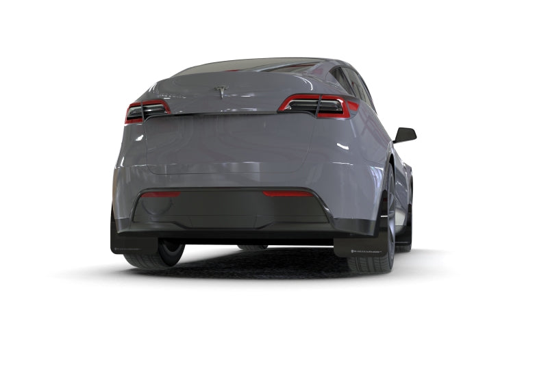 Rally Armor 20-25 Tesla Model Y Black Mud Flap - Metallic Black Logo Rally Armor Mud Flaps  AXOPROS