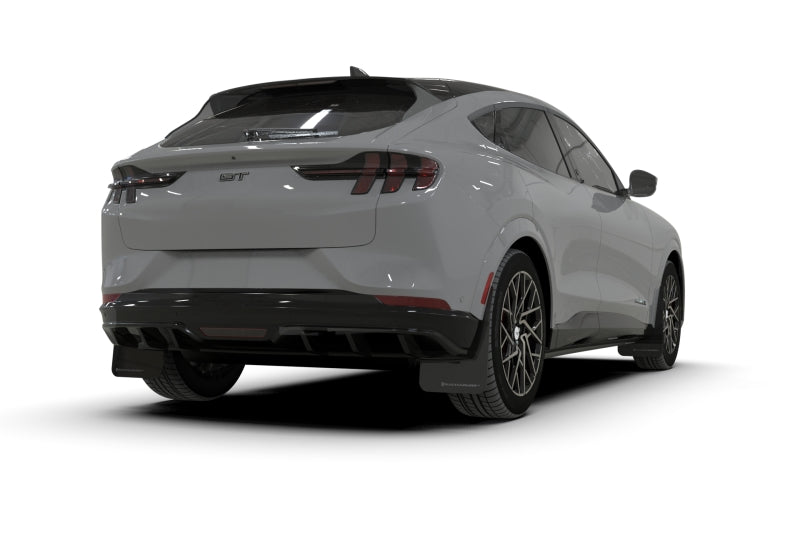 Rally Armor 21-25 Ford Mustang Mach-E/GT/Rally Black UR Mud Flap w/Metallic Black Logo Rally Armor Mud Flaps AXOPROS