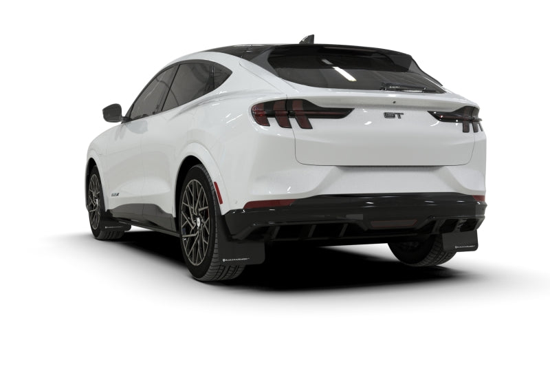 Rally Armor 21-25 Ford Mustang Mach-E/GT/Rally Black UR Mud Flap w/Metallic Black Logo Rally Armor Mud Flaps AXOPROS