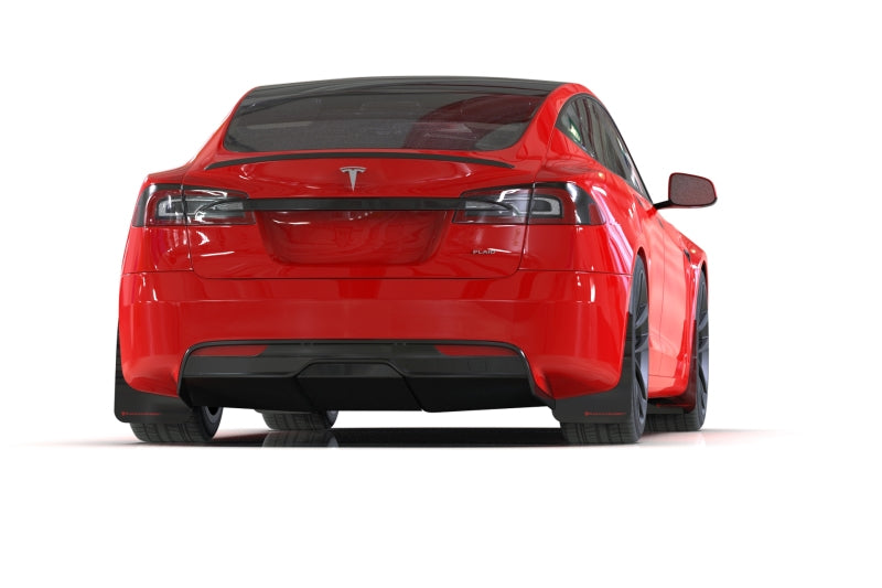 Rally Armor 21-24 Tesla Model S/ S Plaid Black UR Mud Flap w/Metallic Black Logo Rally Armor Mud Flaps AXOPROS