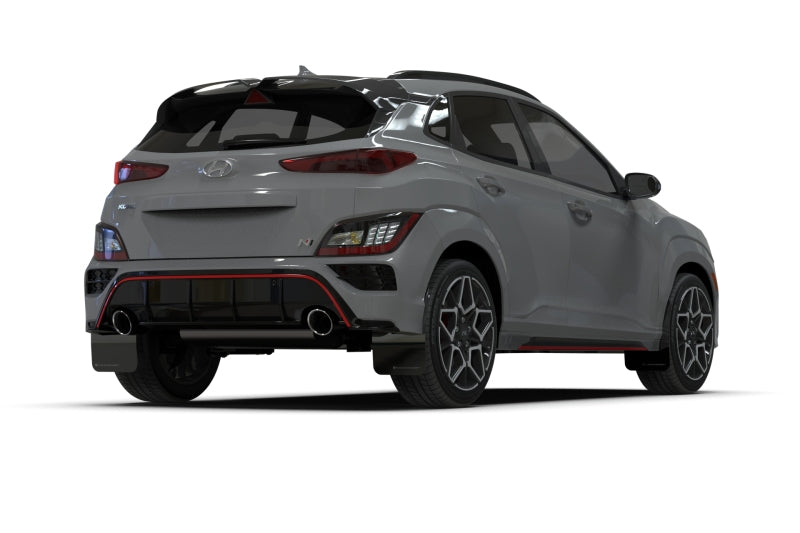 Rally Armor 22-23 Hyundai Kona N Black UR Mud Flap w/Red Logo Rally Armor Mud Flaps  AXOPROS