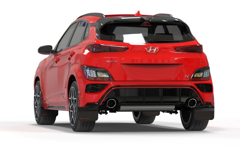 Rally Armor 22-23 Hyundai Kona N Black UR Mud Flap w/Red Logo Rally Armor Mud Flaps  AXOPROS