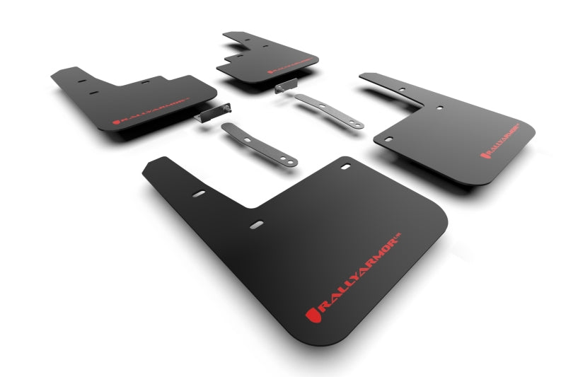 Rally Armor 22-23 Hyundai Kona N-Line Black UR Mud Flap w/Red Logo Rally Armor Mud Flaps  AXOPROS