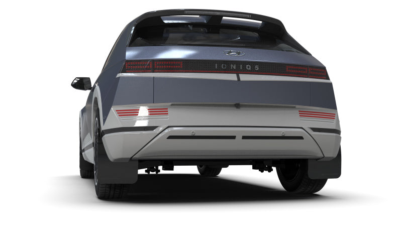 Rally Armor 22-24 Hyundai Ioniq 5 Black Mud Flap w/Metallic Black Logo Rally Armor Mud Flaps AXOPROS