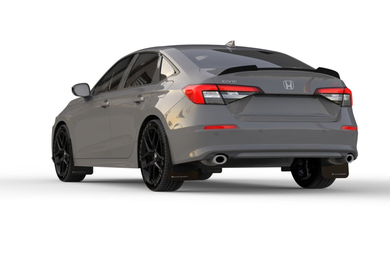 Rally Armor 22-25 Honda Civic/Civic Si/Sport Black UR Mud Flap w/Red Logo Rally Armor Mud Flaps  AXOPROS