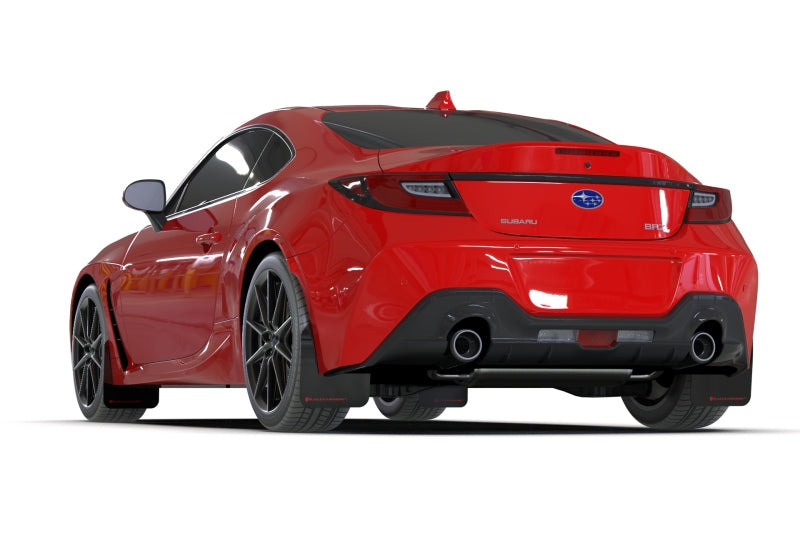 Rally Armor 22-24 Subaru BRZ / Toyota GR86 Black UR Mud Flap w/Red Logo Rally Armor Mud Flaps AXOPROS