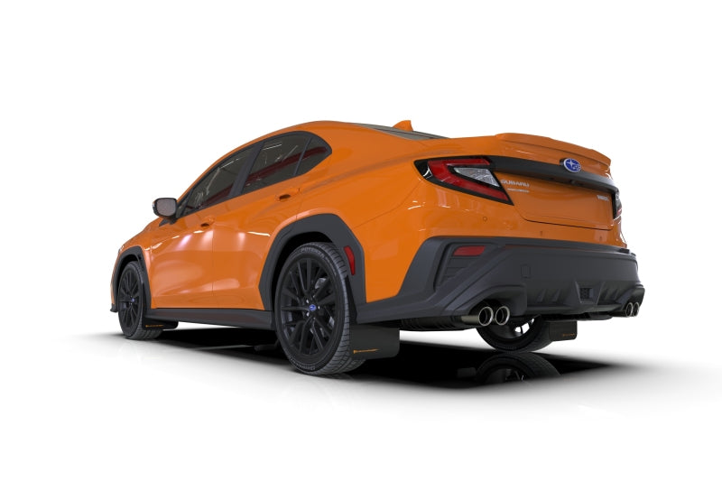 Rally Armor 22-25 Subaru WRX Black UR Mud Flap w/Orange Logo Rally Armor Mud Flaps  AXOPROS