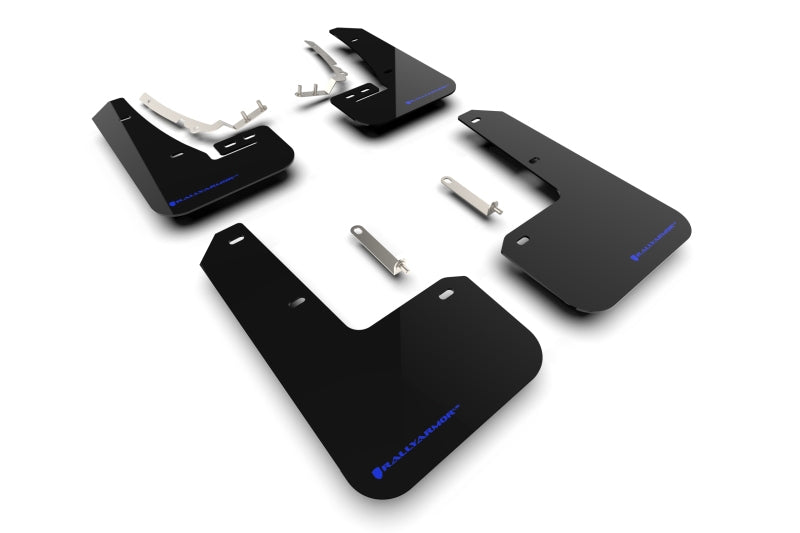 Rally Armor 22-24 VW MK8 Golf GTI/R Black UR Mud Flap w/Blue Logo Rally Armor Mud Flaps  AXOPROS