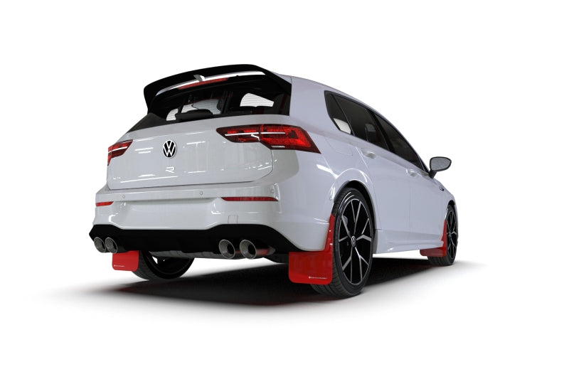 Rally Armor 22-24 VW MK8 Golf GTI/R Black UR Mud Flap w/White Logo Rally Armor Mud Flaps AXOPROS
