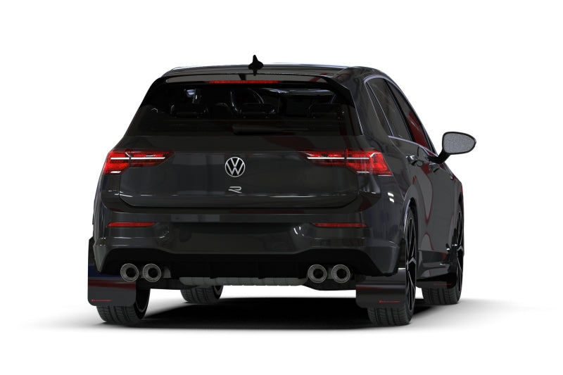 Rally Armor 22-24 VW MK8 Golf GTI/R Black UR Mud Flap w/White Logo Rally Armor Mud Flaps AXOPROS