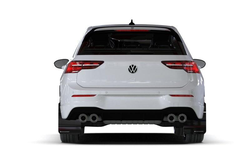 Rally Armor 22-24 VW MK8 Golf GTI/R Black UR Mud Flap w/White Logo Rally Armor Mud Flaps AXOPROS