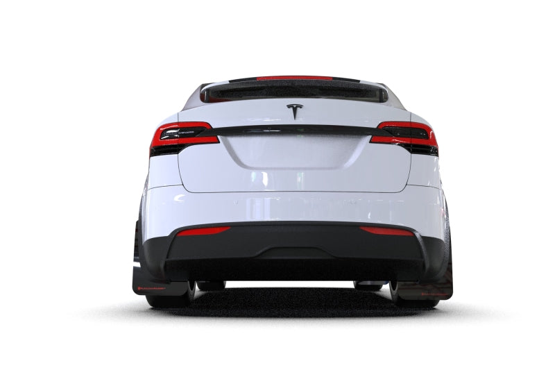 Rally Armor 22-24 Tesla Model X Black UR Mud Flap - Metallic Black Logo Rally Armor Mud Flaps AXOPROS