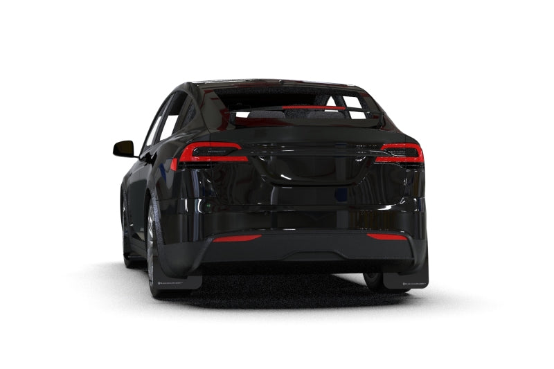 Rally Armor 22-24 Tesla Model X Black UR Mud Flap - Metallic Black Logo Rally Armor Mud Flaps AXOPROS