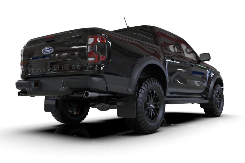 Rally Armor 23-25 Ford Ranger Raptor Black UR Mud Flap Metallic Black Logo Rally Armor Mud Flaps AXOPROS