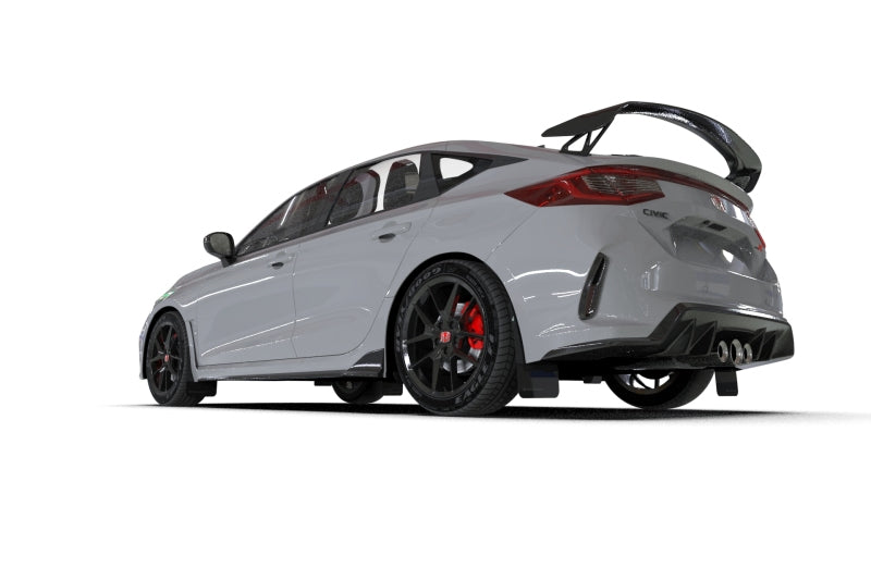 Rally Armor 23-25 Honda Civic Type R Black Mud Flap White Logo Rally Armor Mud Flaps  AXOPROS