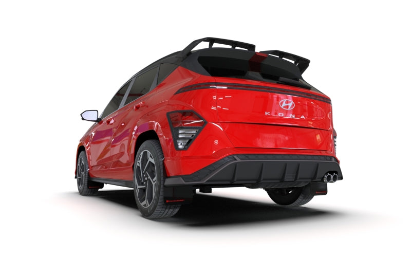 Rally Armor 2024 Hyundai Kona N Line Black UR Mud Flap - Metallic Black Logo Rally Armor Mud Flaps AXOPROS