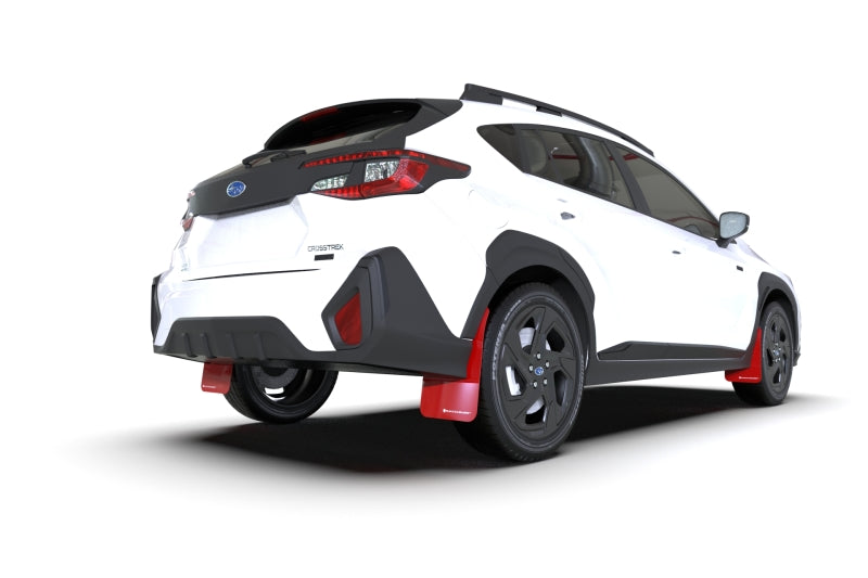 Rally Armor 24-25 Subaru Crosstrek Red UR Mud Flap White Logo Rally Armor Mud Flaps  AXOPROS