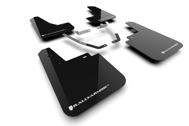 Rally Armor - 2024 Subaru Crosstrek (Wilderness Only) Black UR Mud Flap W/White Logo No Drilling Req Rally Armor Mud Flaps AXOPROS