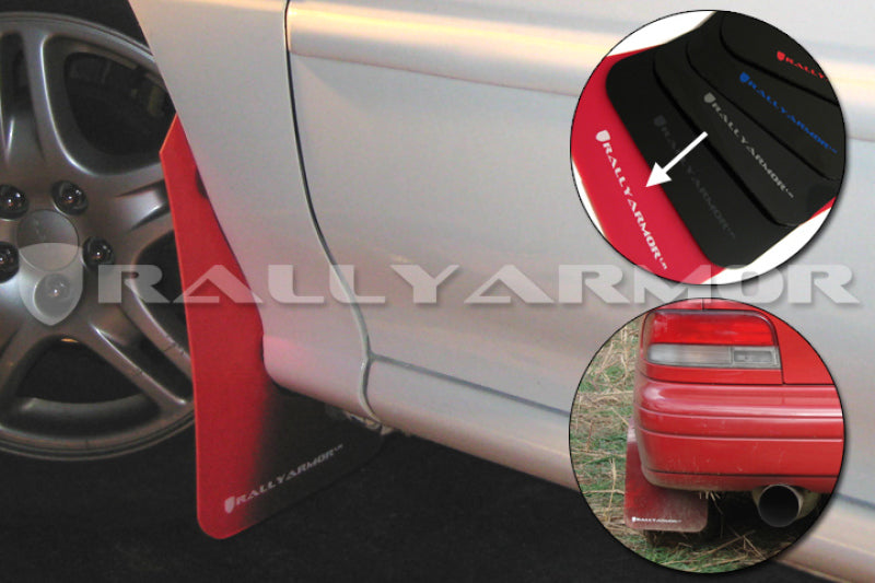 Rally Armor 93-01 Subaru Impreza RS Red UR Mud Flap w/ White Logo Rally Armor Mud Flaps AXOPROS