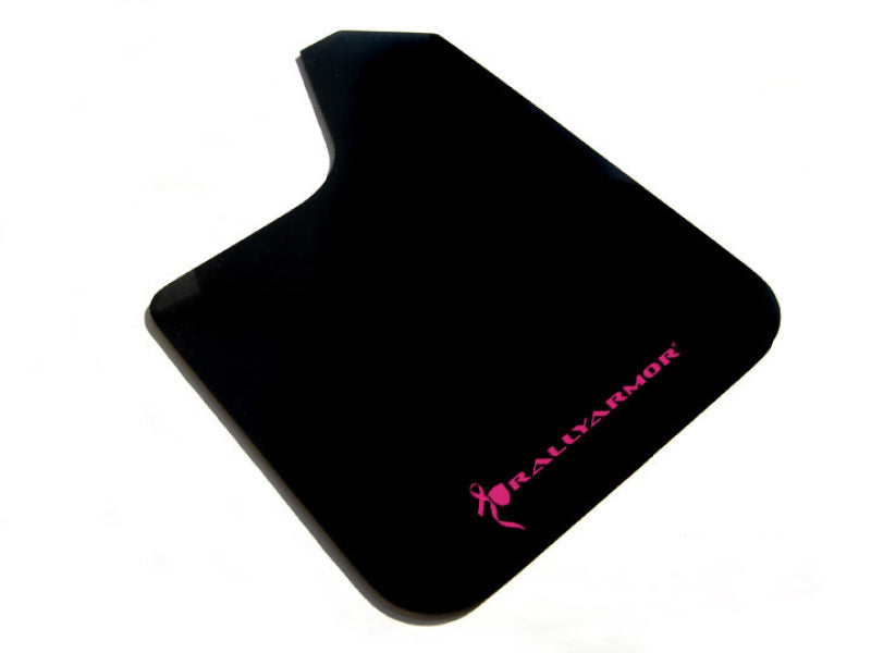 Rally Armor Universal Fit (No Hardware) Basic Black Mud Flap w/ Pink Logo Rally Armor Mud Flaps AXOPROS