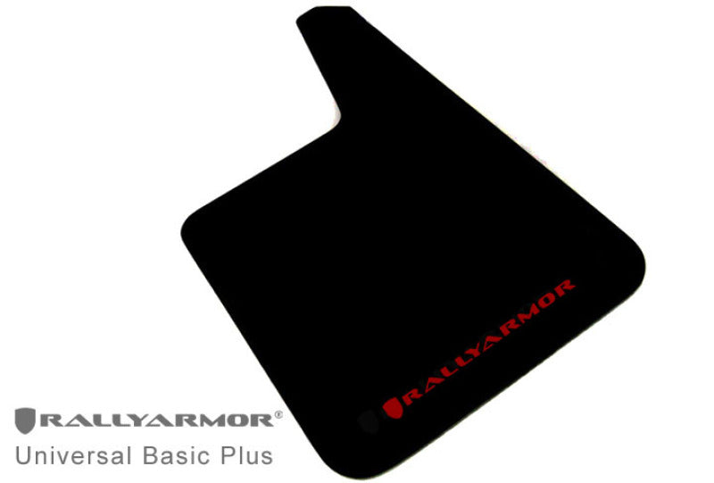 Rally Armor Universal Fit (No Hardware) Basic Plus Black Mud Flap w/ Red Logo Rally Armor Mud Flaps AXOPROS
