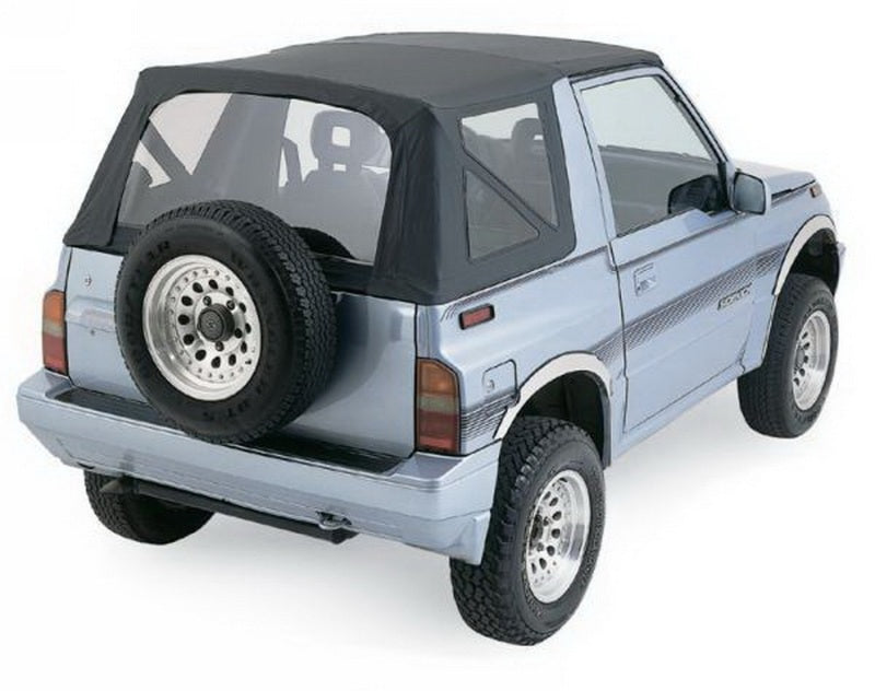 Rampage 1988-1994 Geo Tracker Soft Top OEM Replacement - Black Denim Rampage Soft Tops  AXOPROS